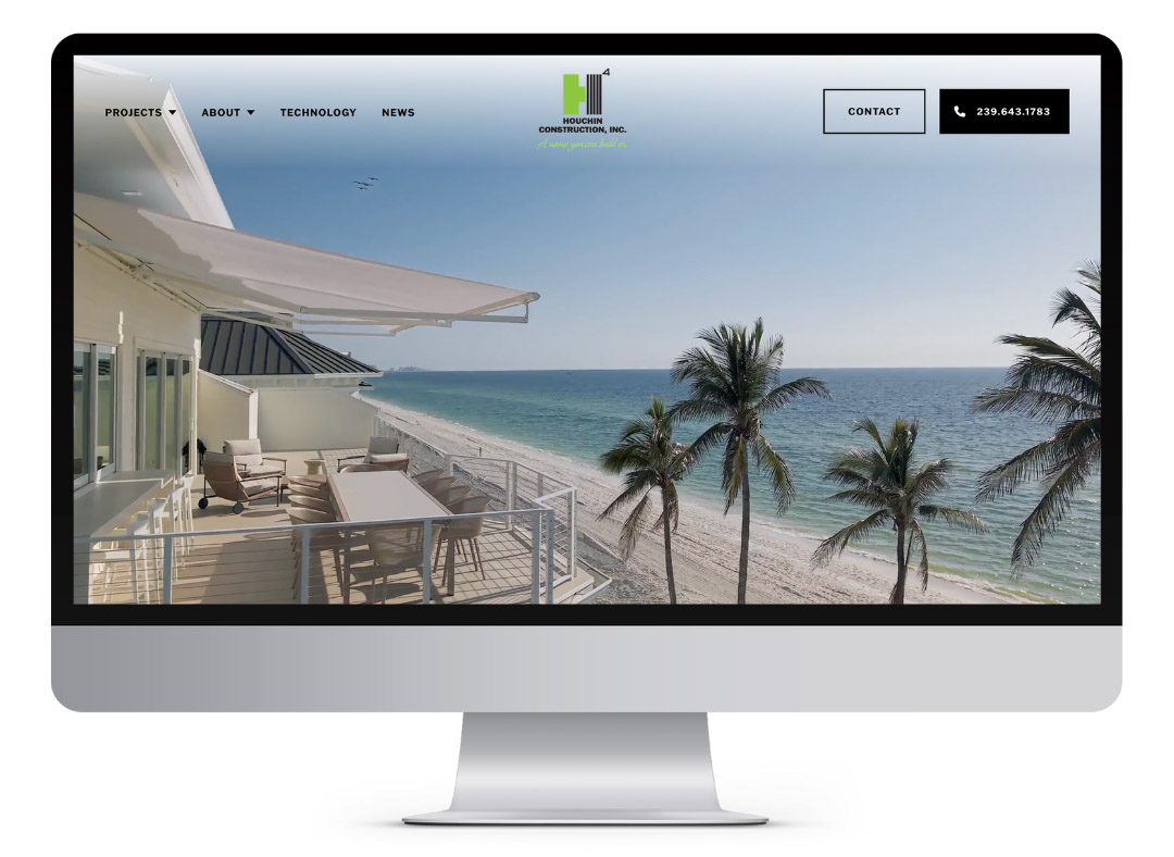Houchin Construction Website on Screen